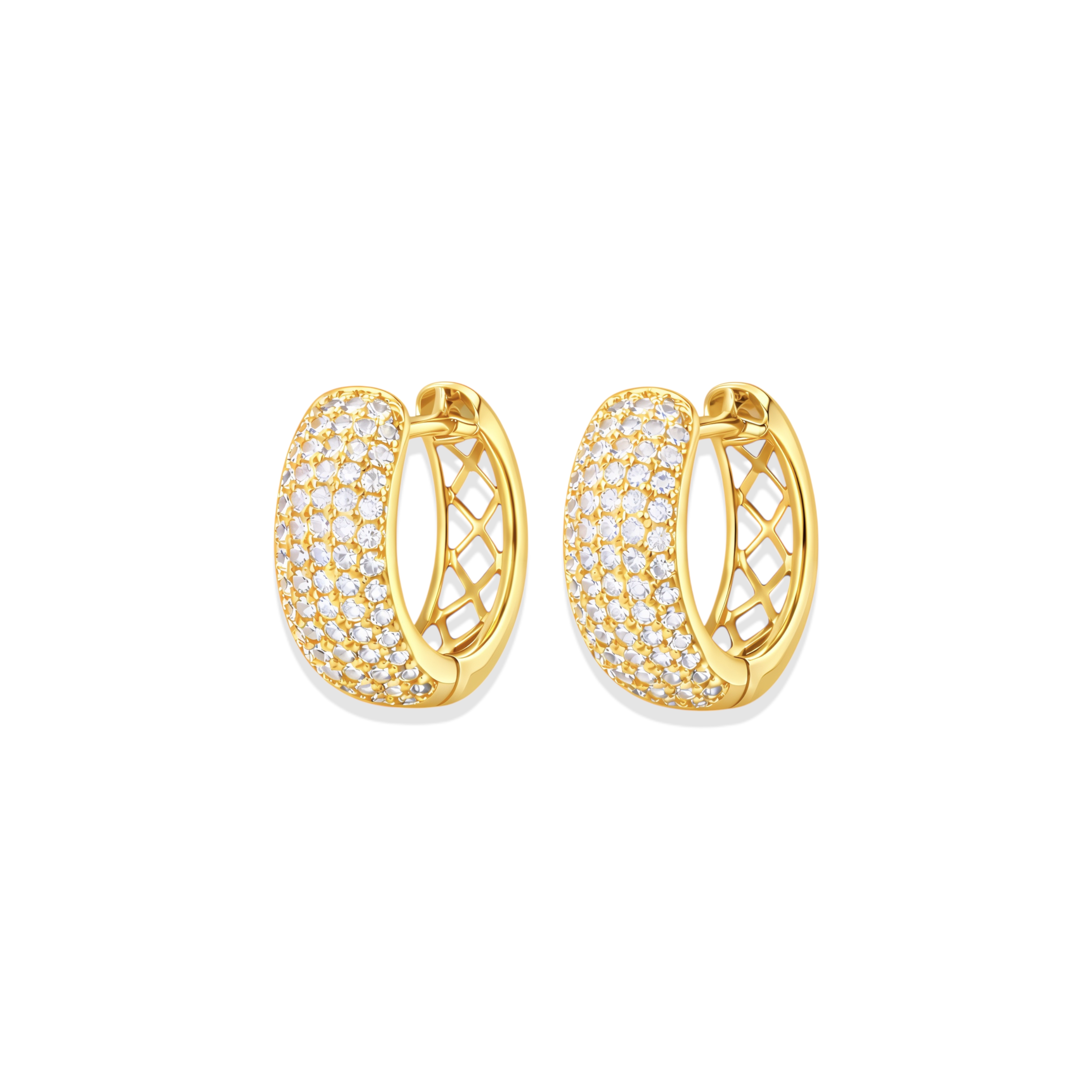 Gale | Pave Hoop Huggie Earrings