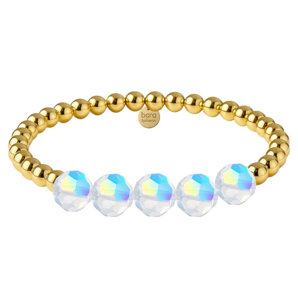 Gigi | Gold Filled Beaded Bracelet with Crystals - Bara Boheme