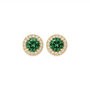 Green Halo | Gold Stud Earrings - Bara Boheme