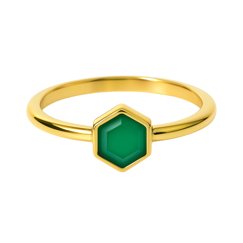 Green Onyx | SPS Hexagon Ring