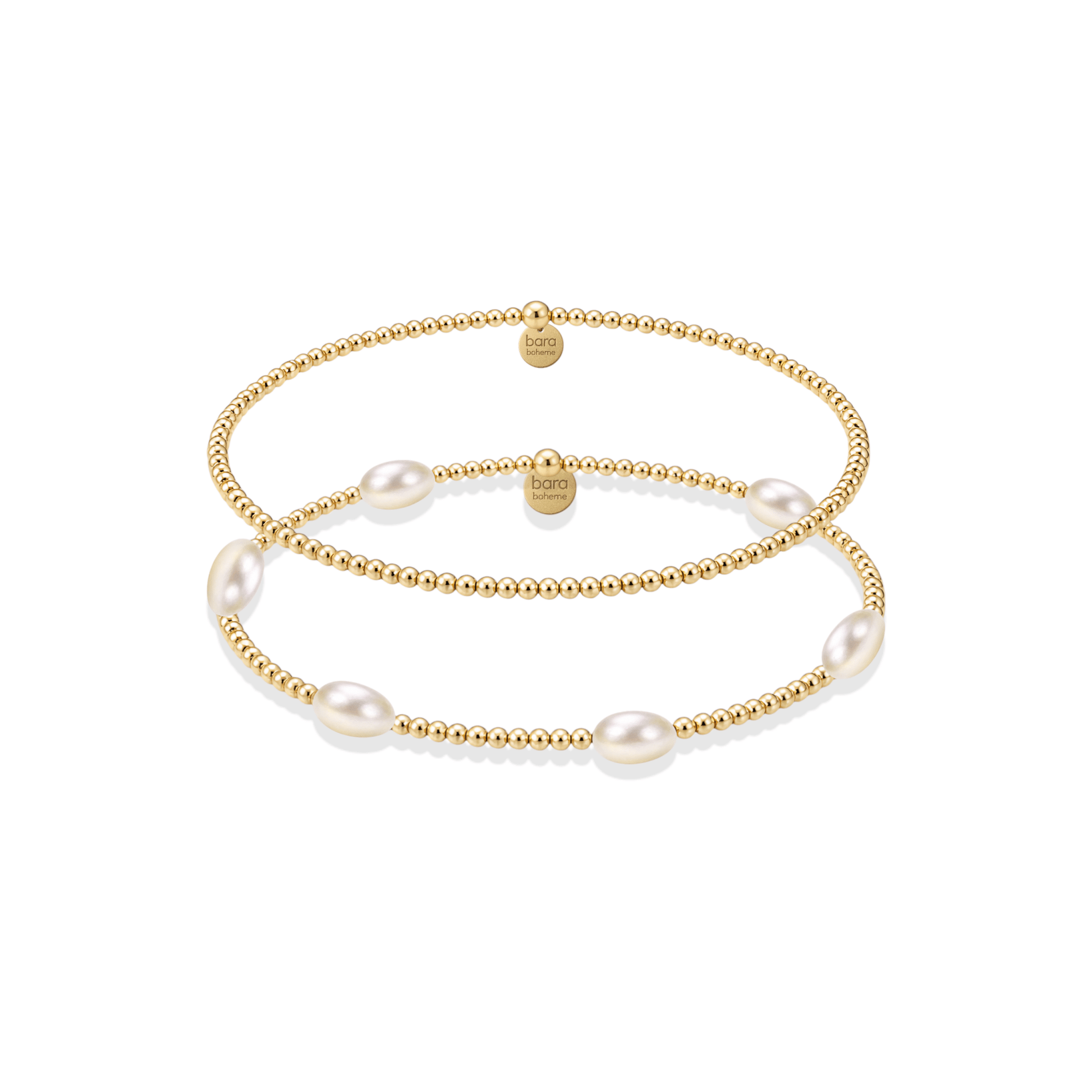 Halo Beaded Bracelet Duo Stack - Bara Boheme