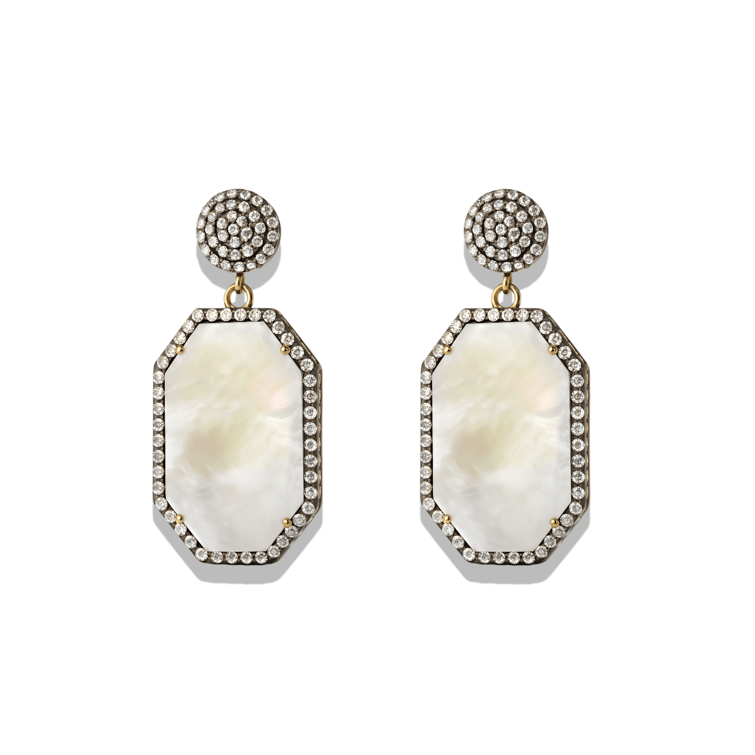 Halo | White Topaz Earrings with MOP - Bara Boheme