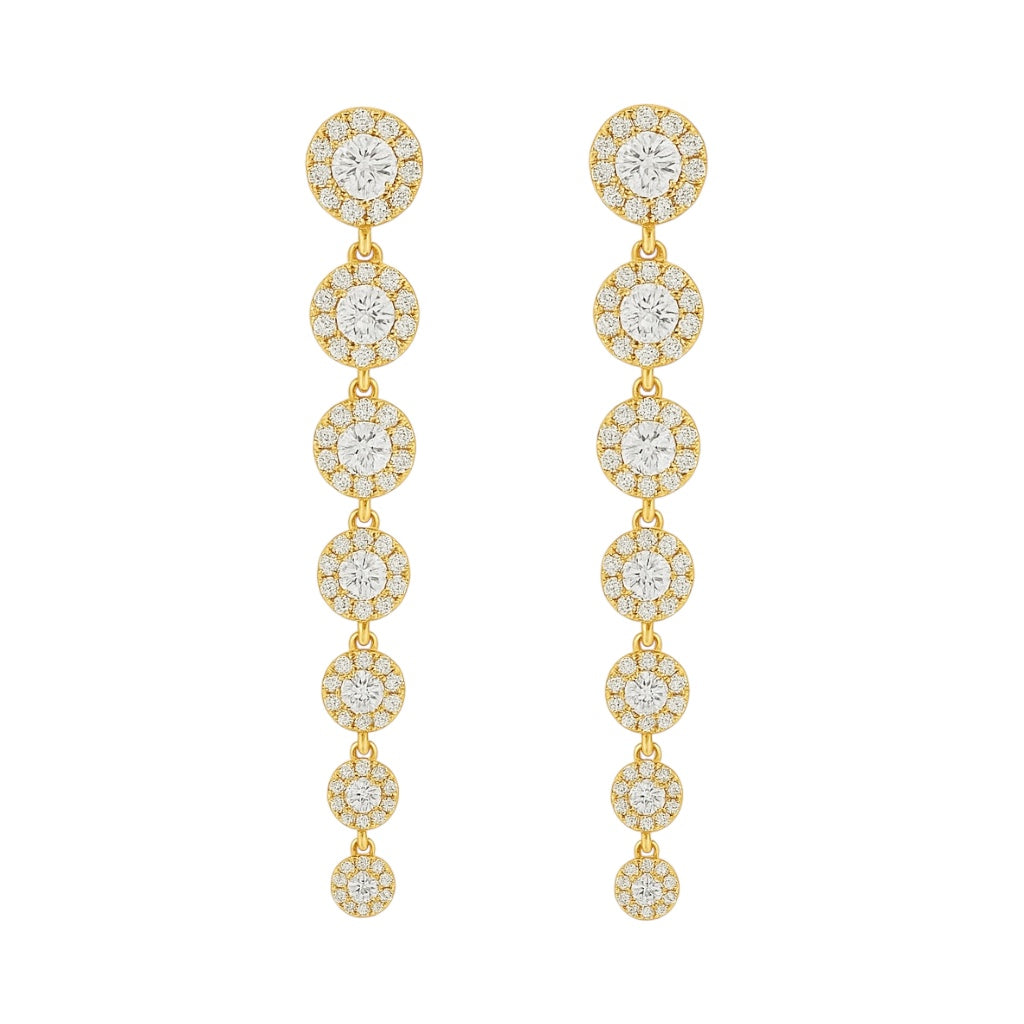 Halo Drop | Pave Earrings