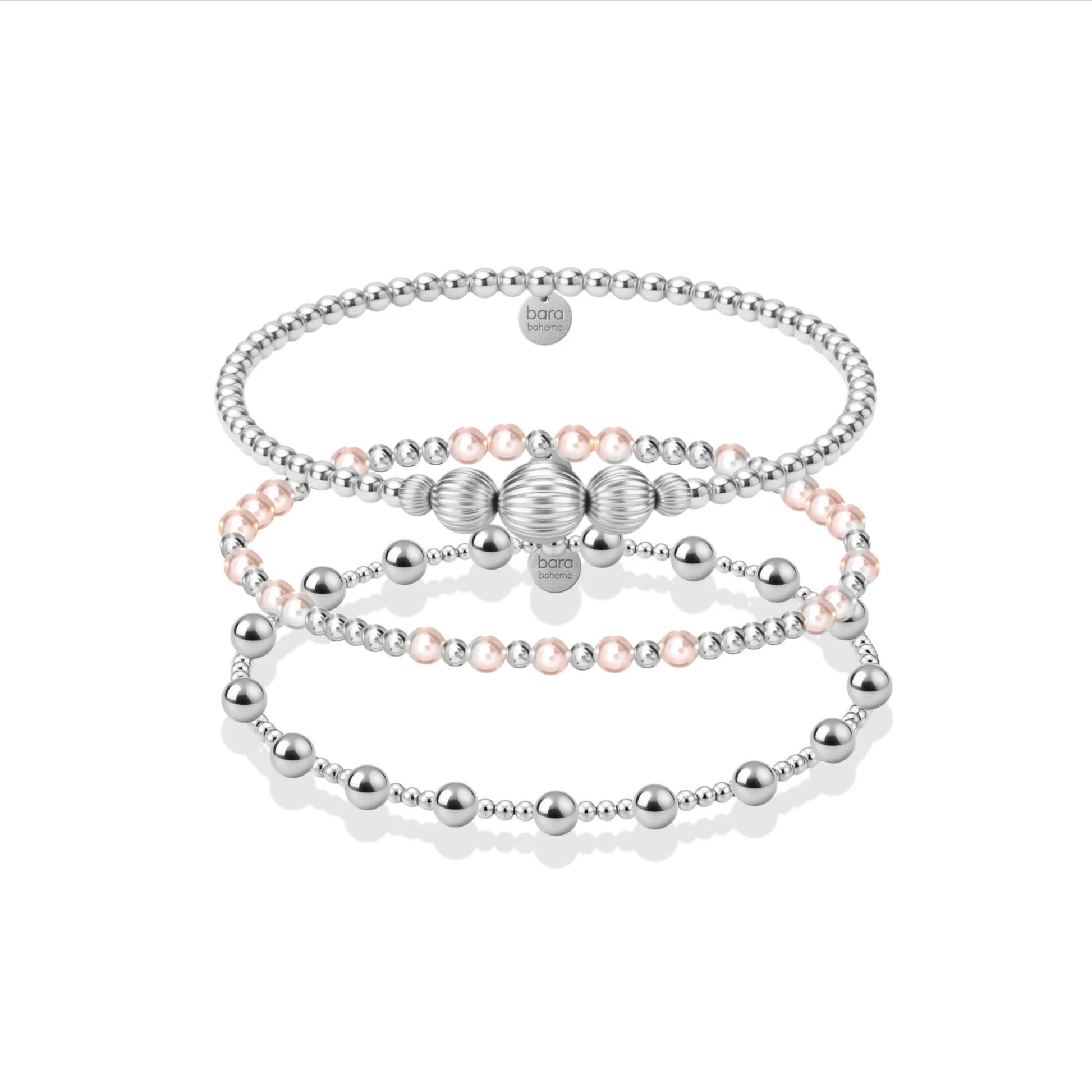 Hamptons Beaded Bracelet Trio Stack - Bara Boheme