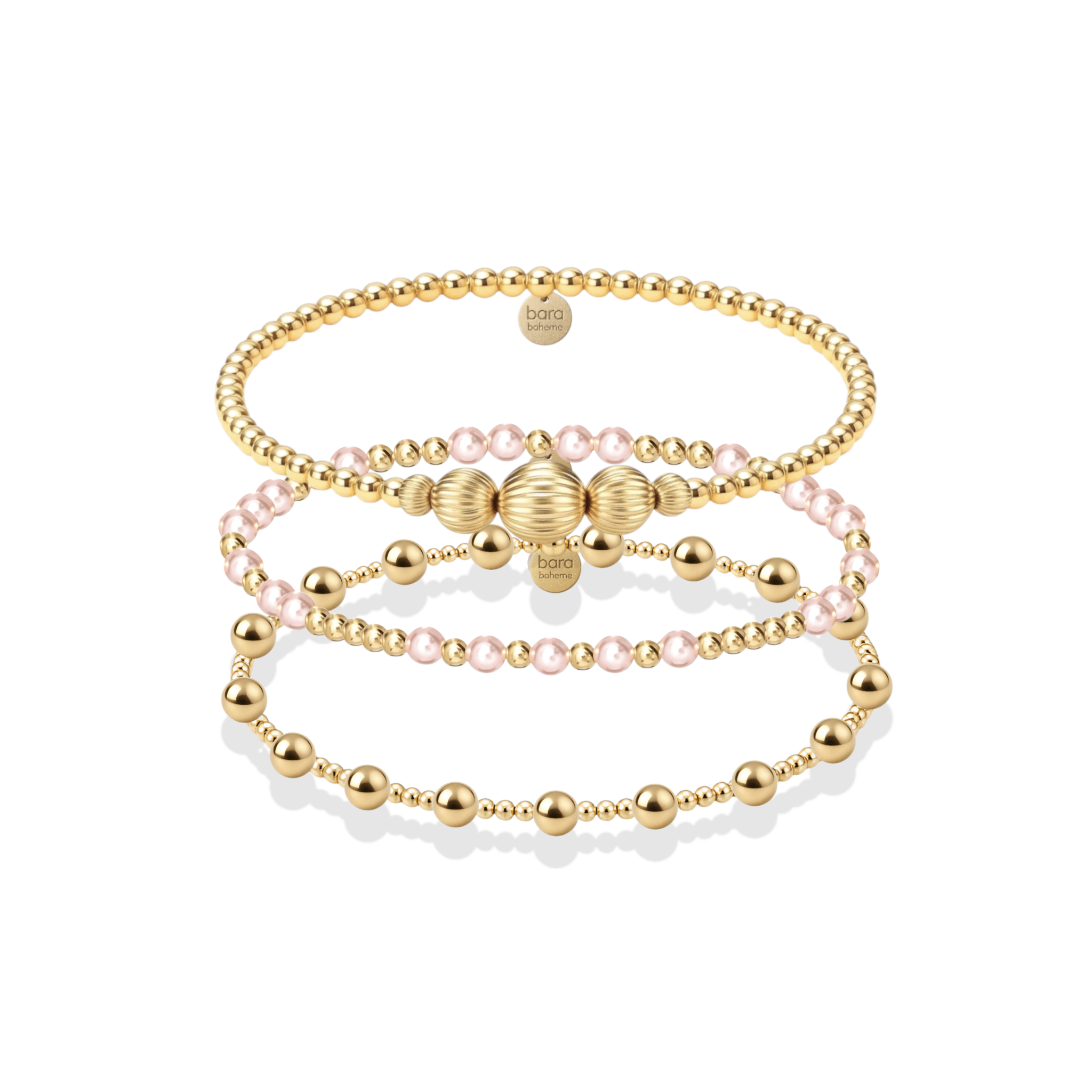Hamptons Beaded Bracelet Trio Stack - Bara Boheme