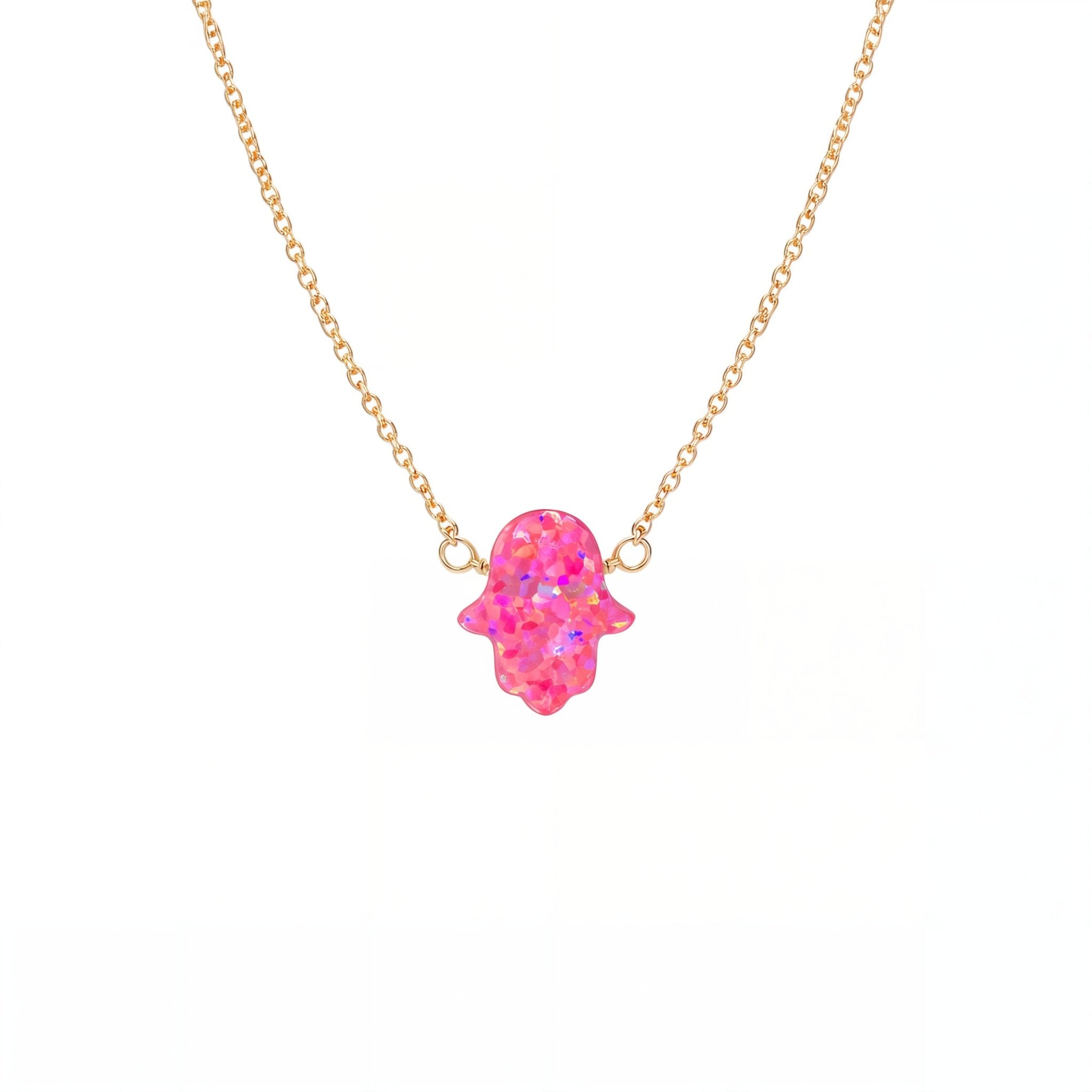 Hamsa Large | Opal Elite Chain Necklace - Bara Boheme