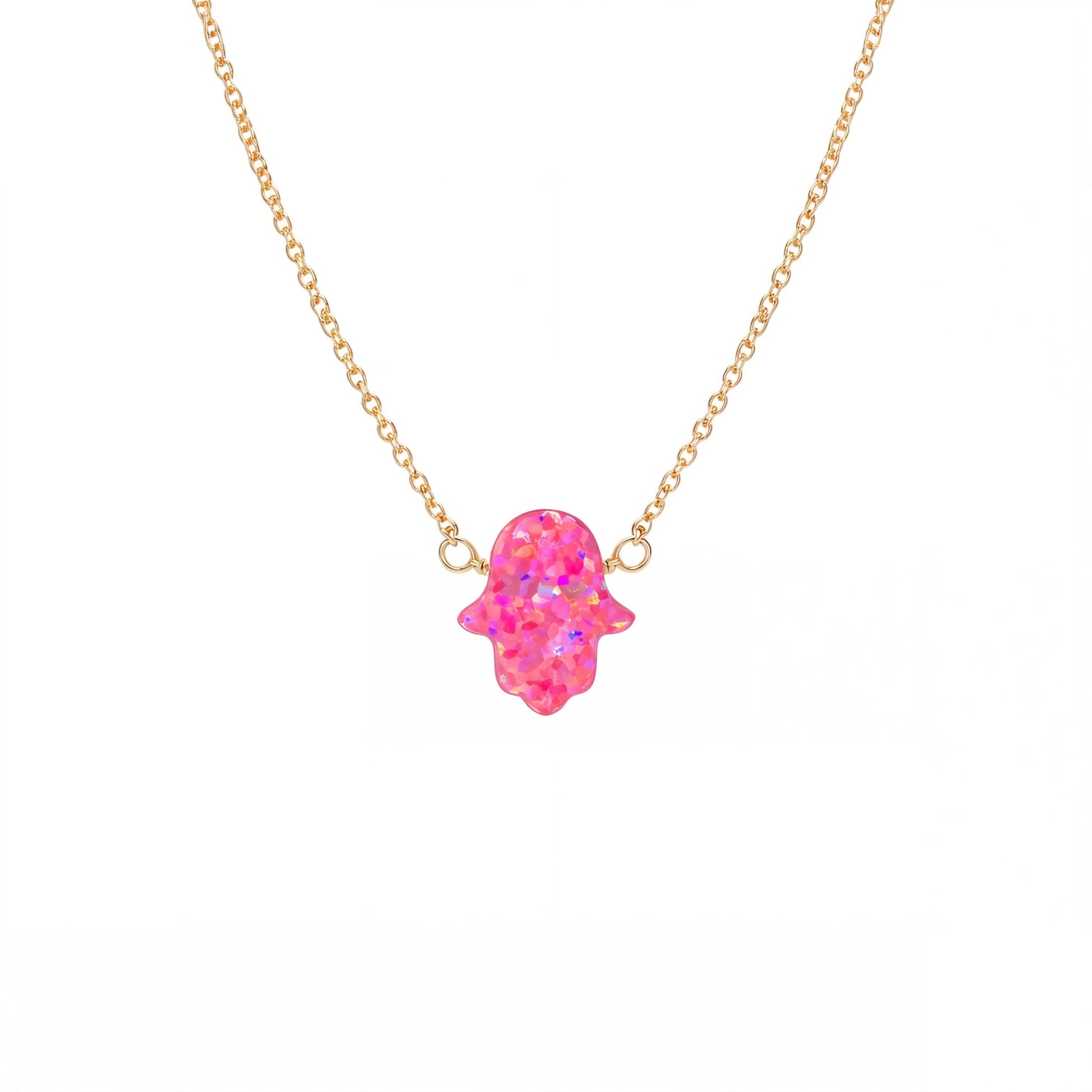 Hamsa Large | Opal Elite Chain Necklace - Bara Boheme
