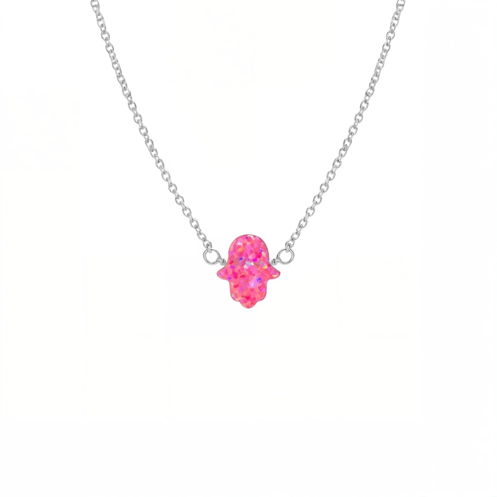 Hamsa Small | Opal Elite Chain Necklace - Bara Boheme