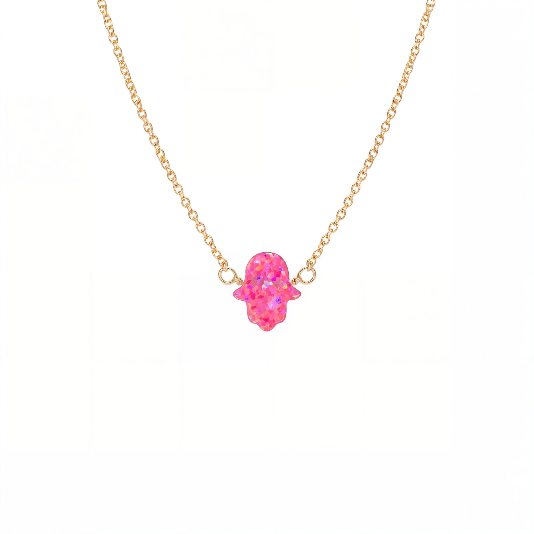 Hamsa Small | Opal Elite Chain Necklace - Bara Boheme