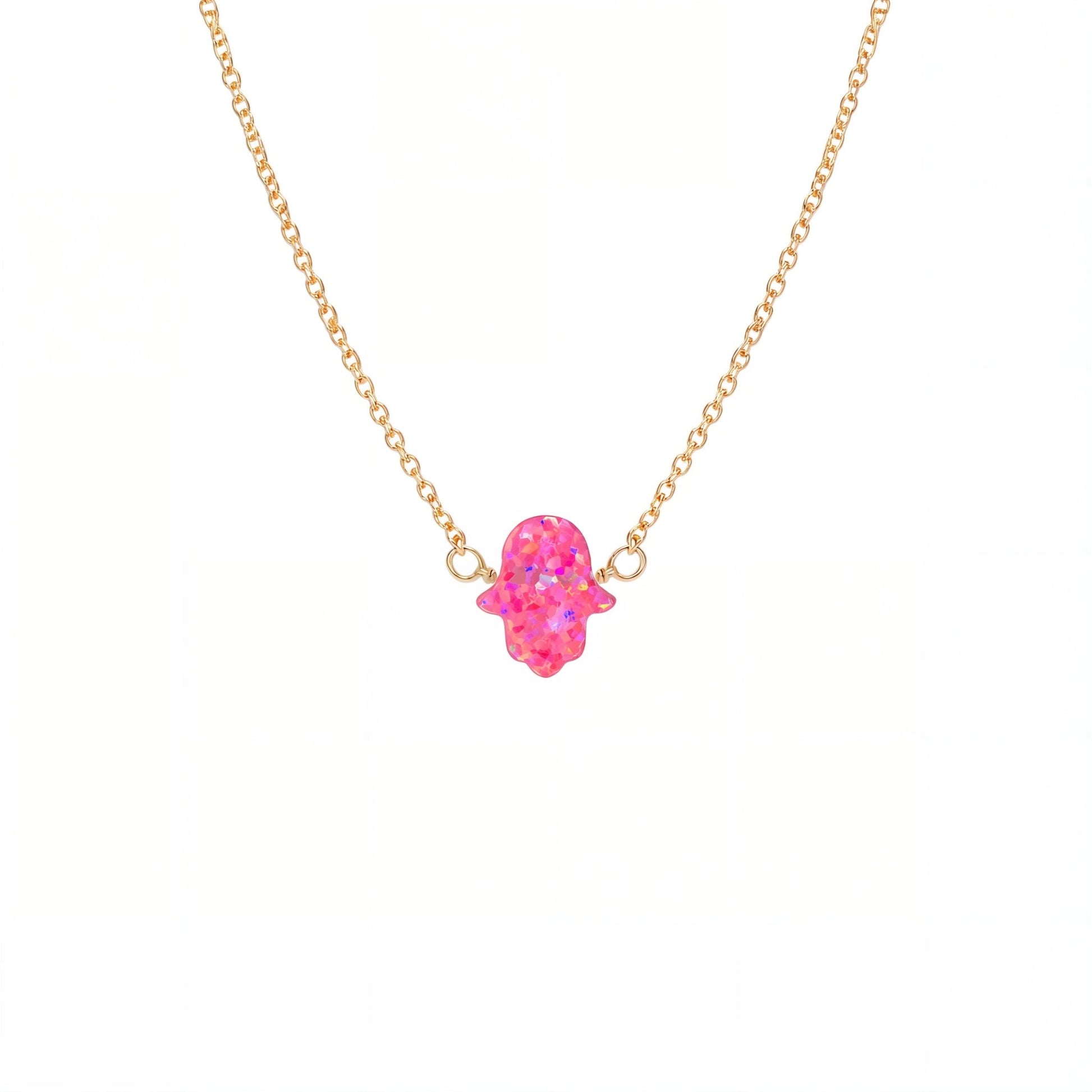 Hamsa Small | Opal Elite Chain Necklace - Bara Boheme