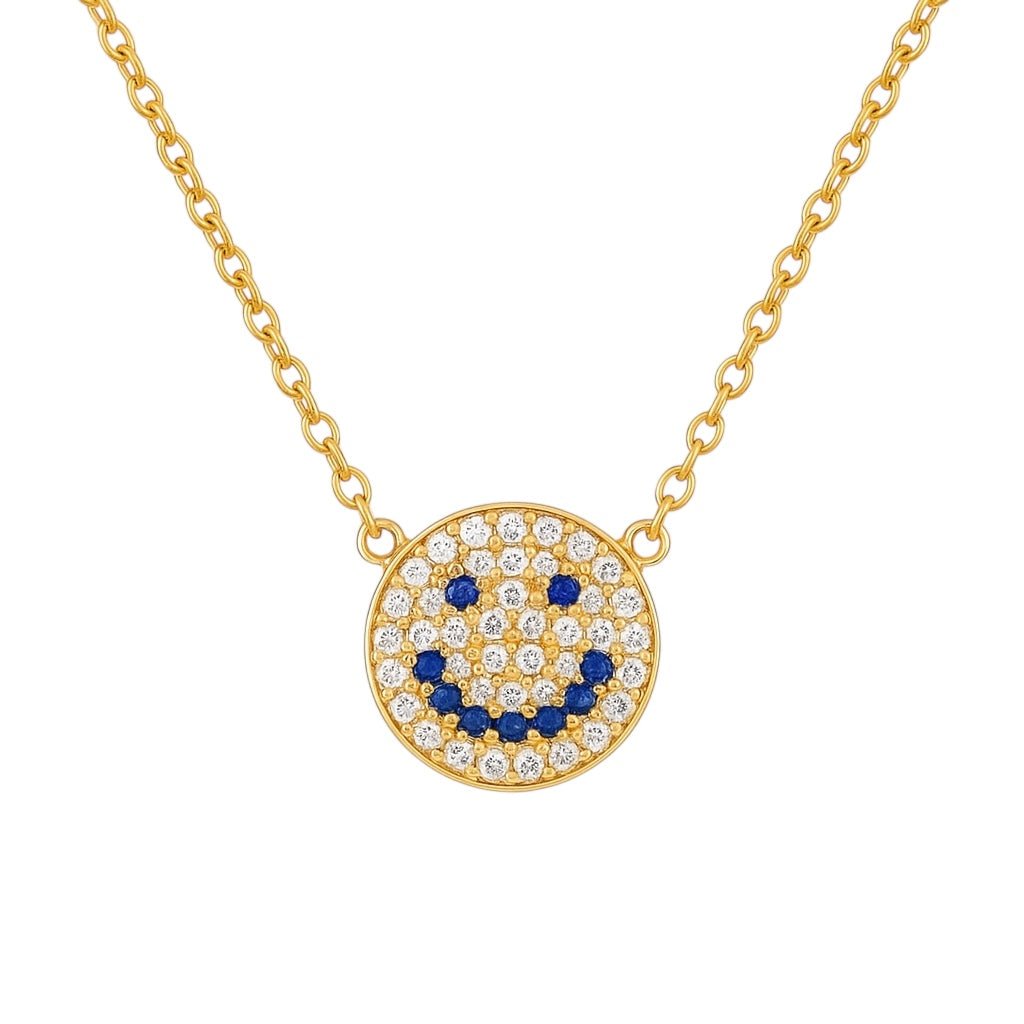 Happy Face | Pave Charm Necklace - Bara Boheme