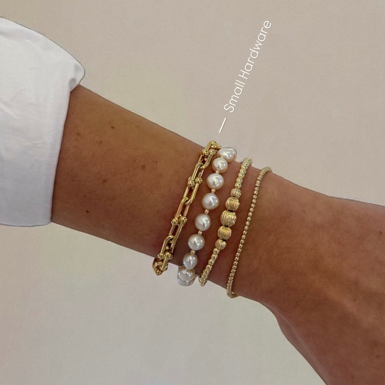 Hardware | Small Gold Plated Bracelet - Bara Boheme