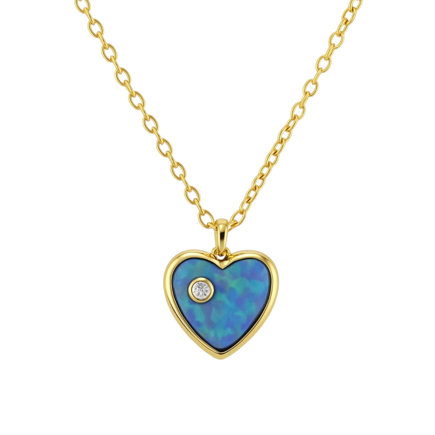 Heart + Solitaire | Opal Necklace