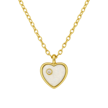 HEART + SOLITAIRE | CZ and Opal Necklace