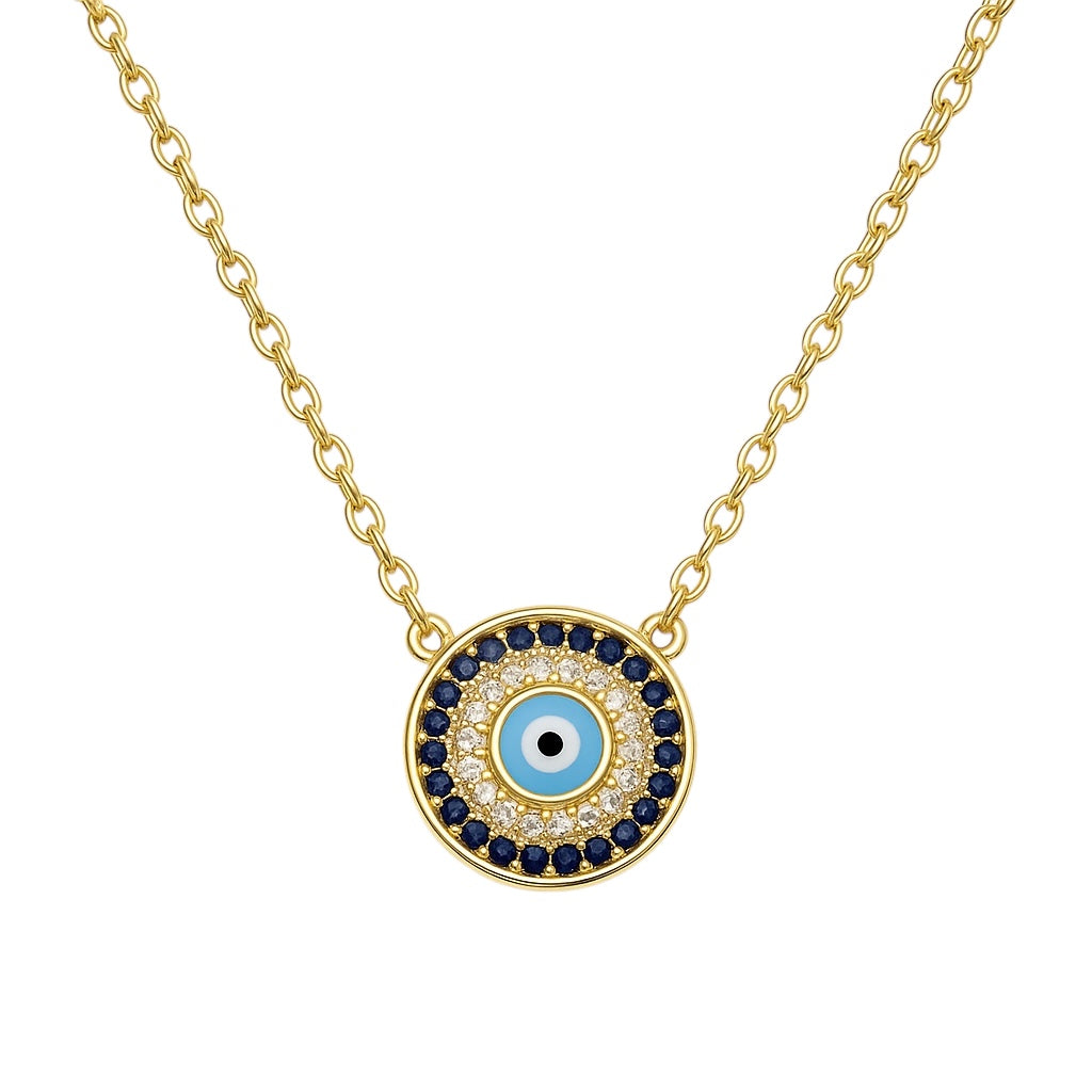 Hestia | Evil Eye Sapphire CZ Necklace