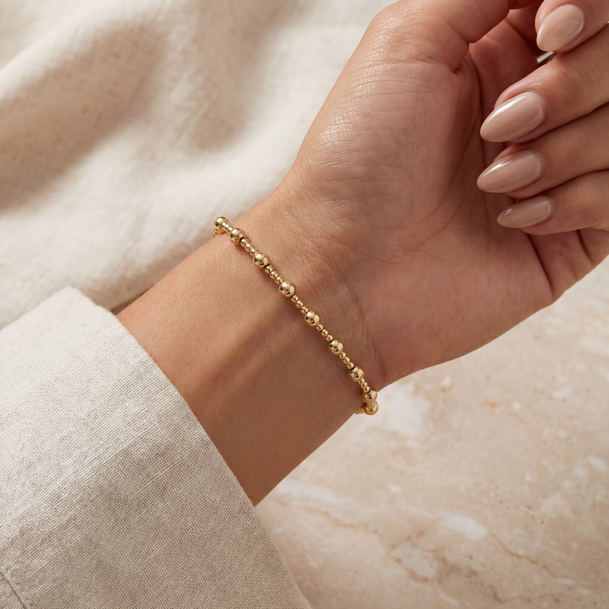 Angelina | Gold Filled Beaded Bracelet