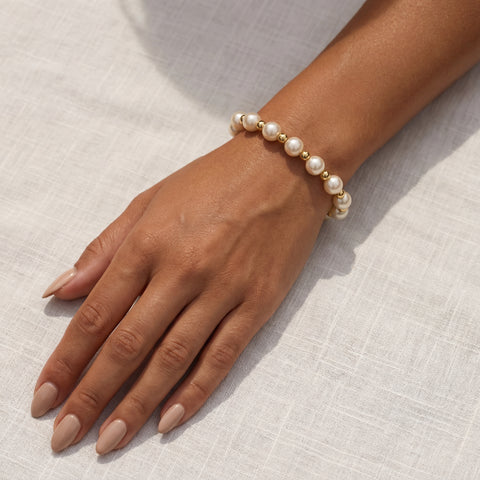 Lola | Gold Filled Beaded Bracelet with Pearls