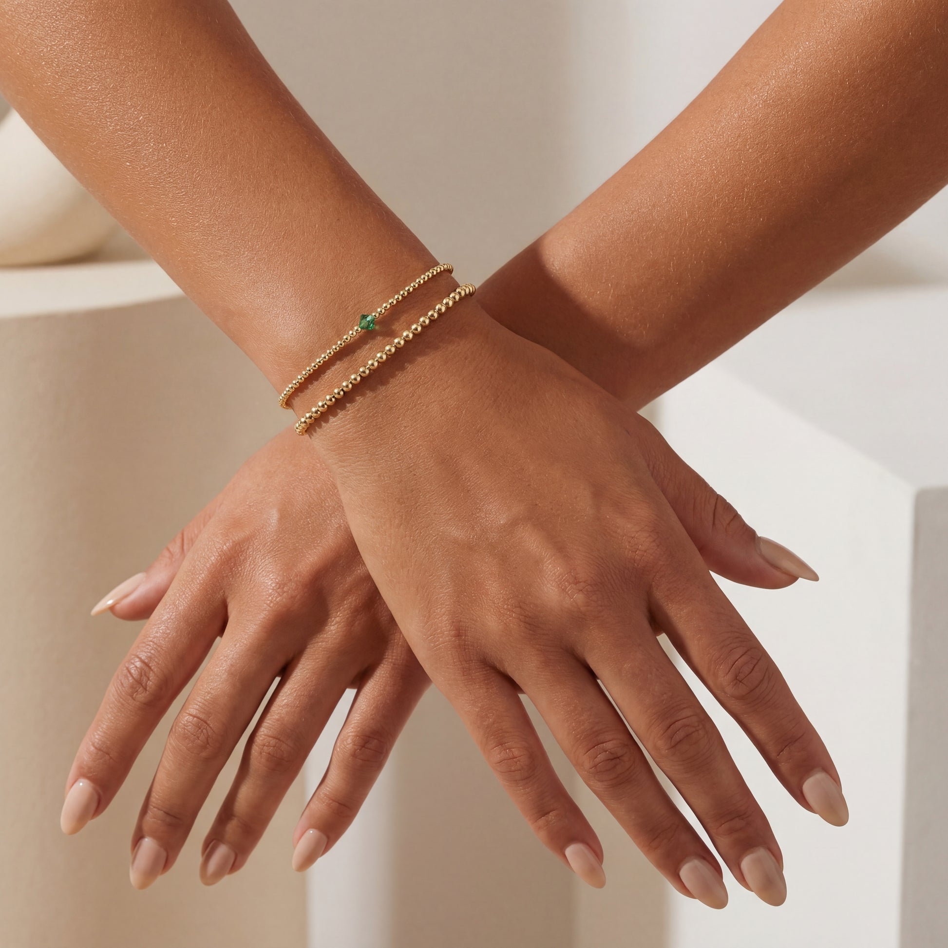 May | Beaded Birthstone Bracelet Duo