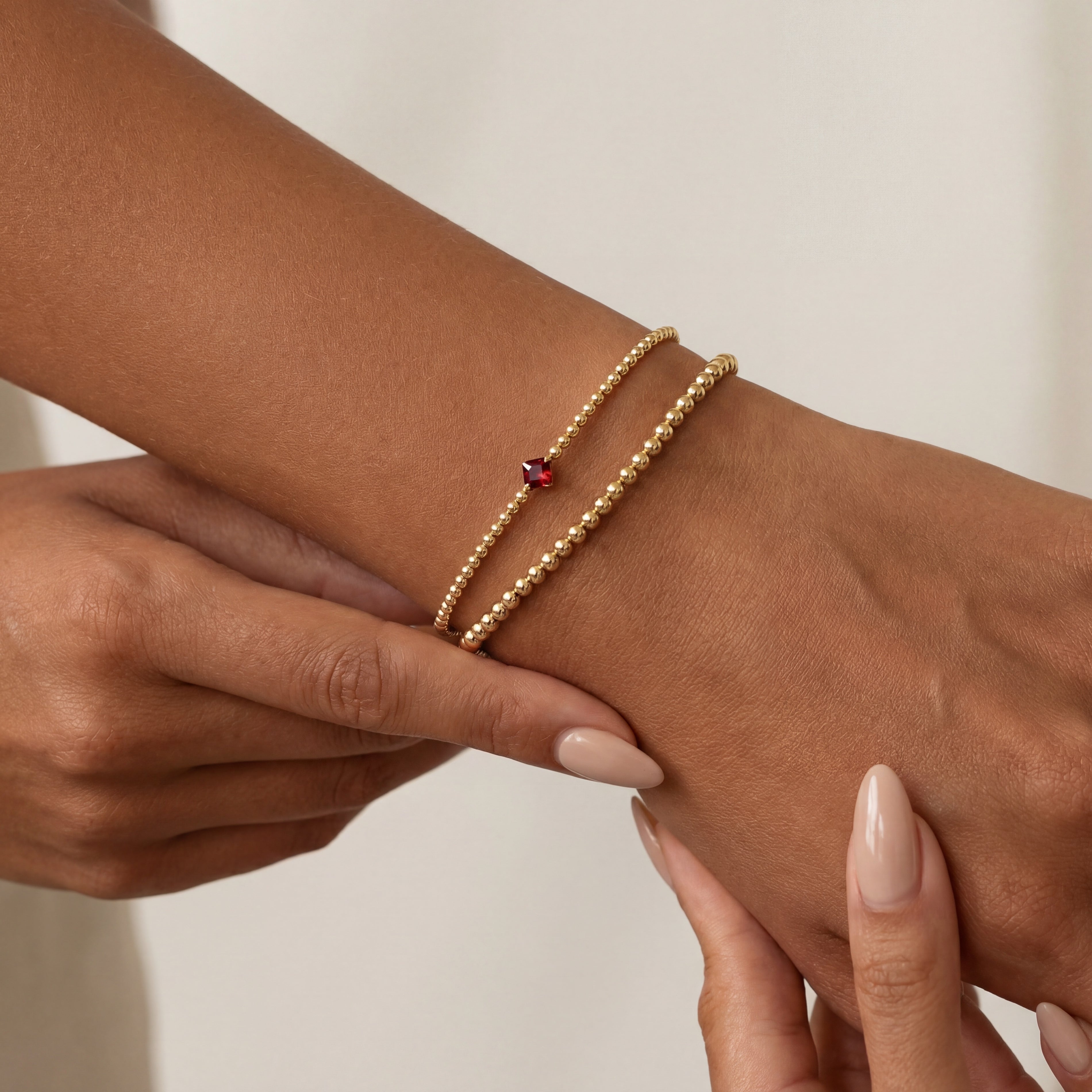 July | Beaded Birthstone Bracelet Duo