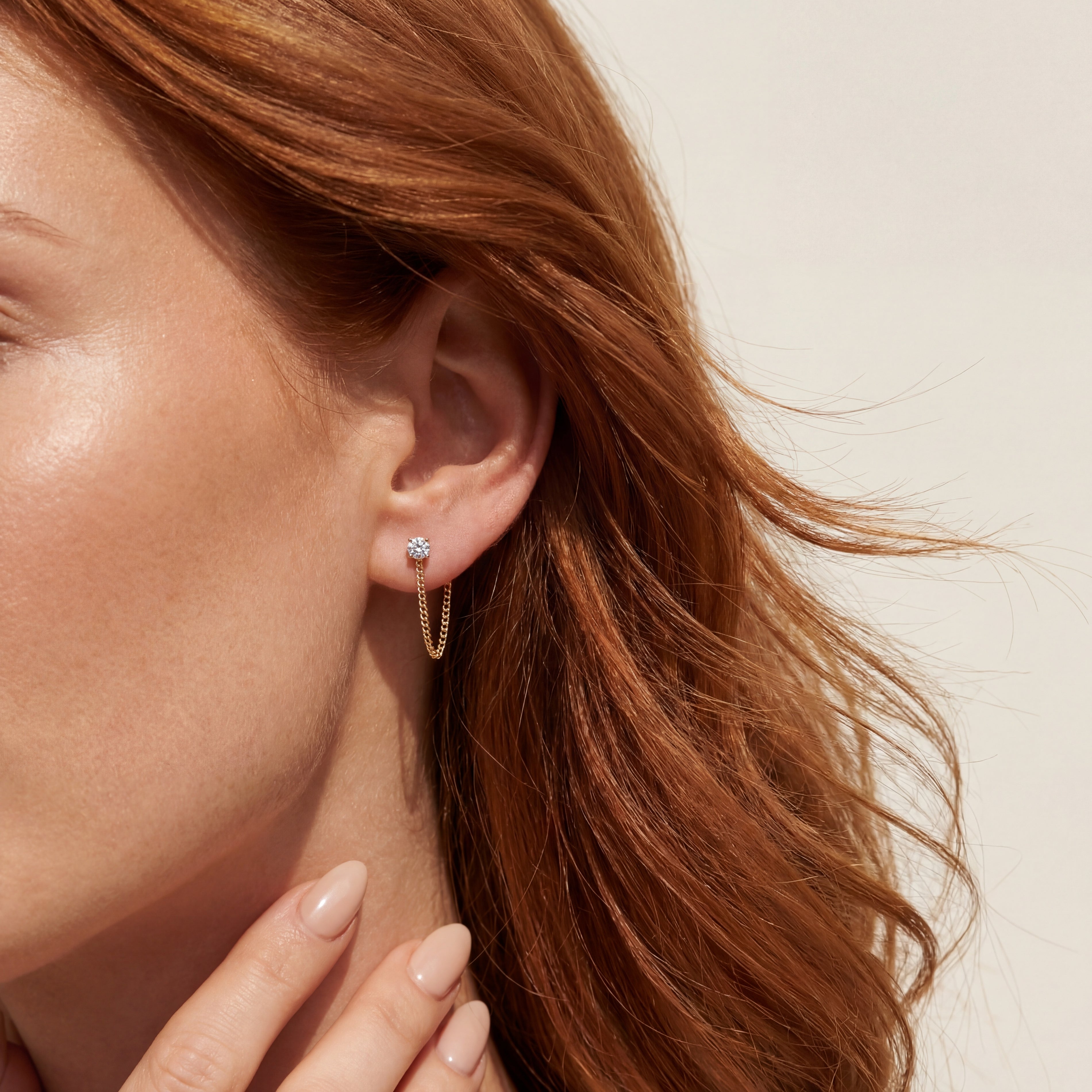 Lyra | Crystal Chain Earrings