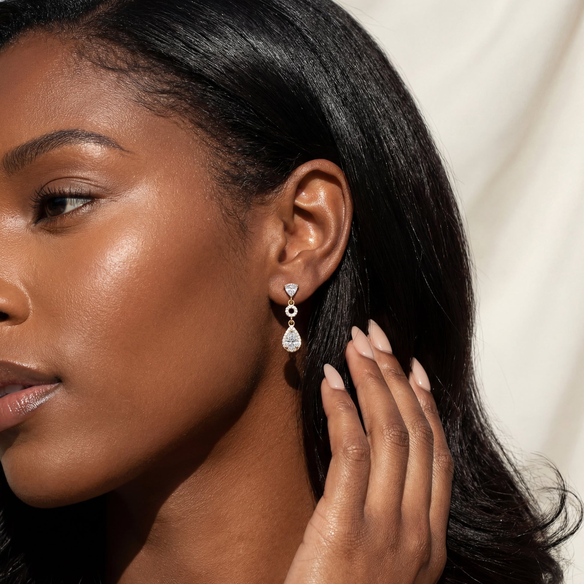 Verity | Pave Drop Earrings