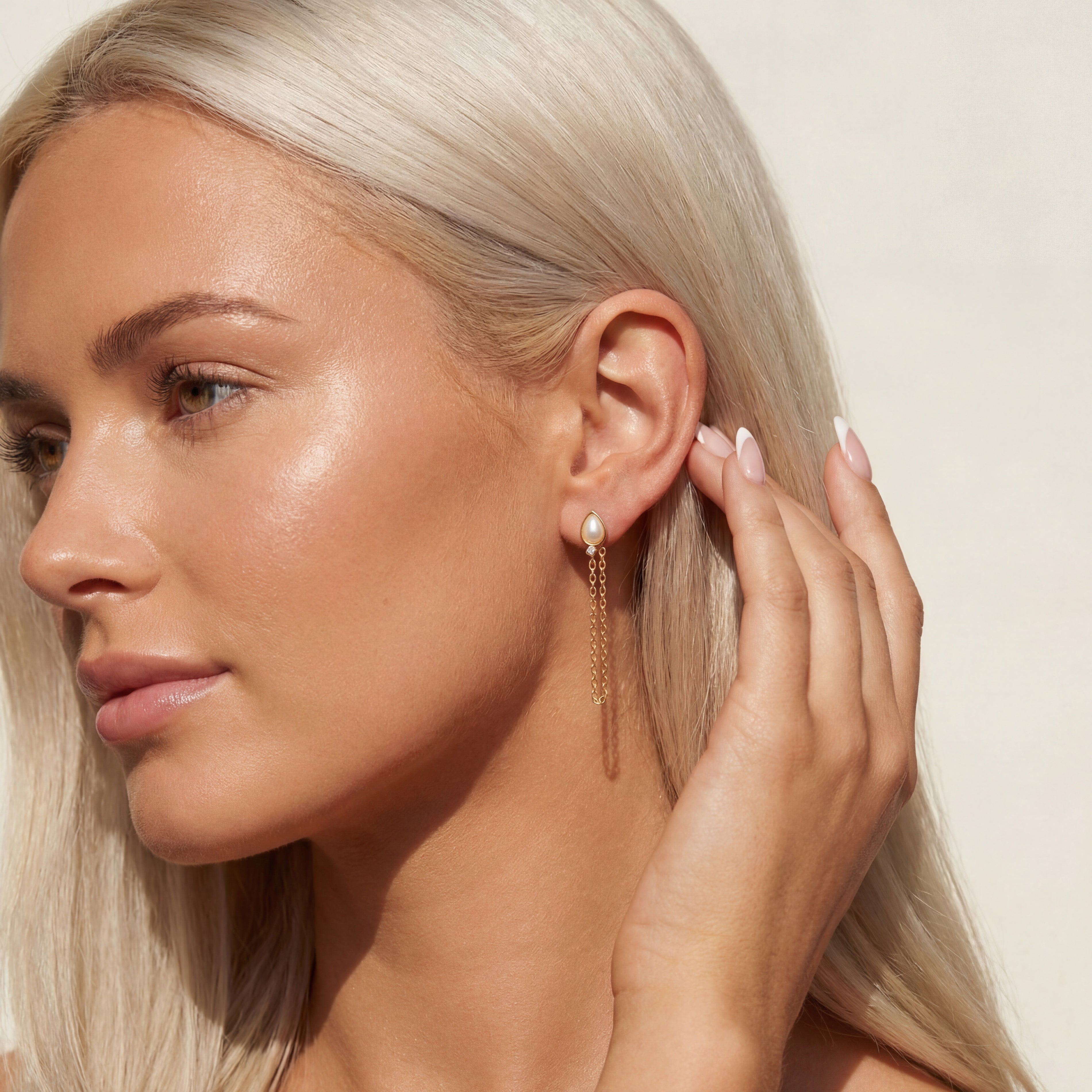 Opal Teardrop | Chain Earrings