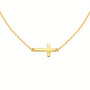 Horizontal Cross | Gold Plated Necklace - Bara Boheme