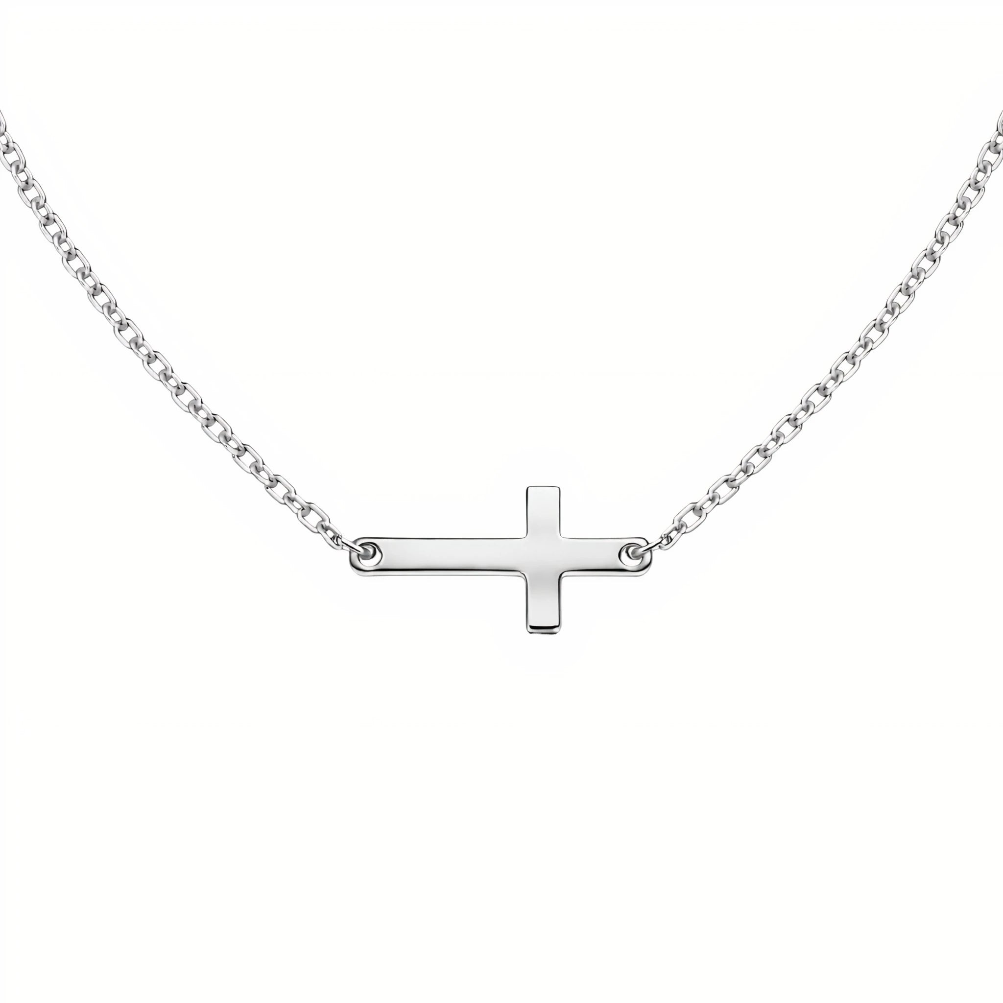 Horizontal Cross | Gold Plated Necklace - Bara Boheme