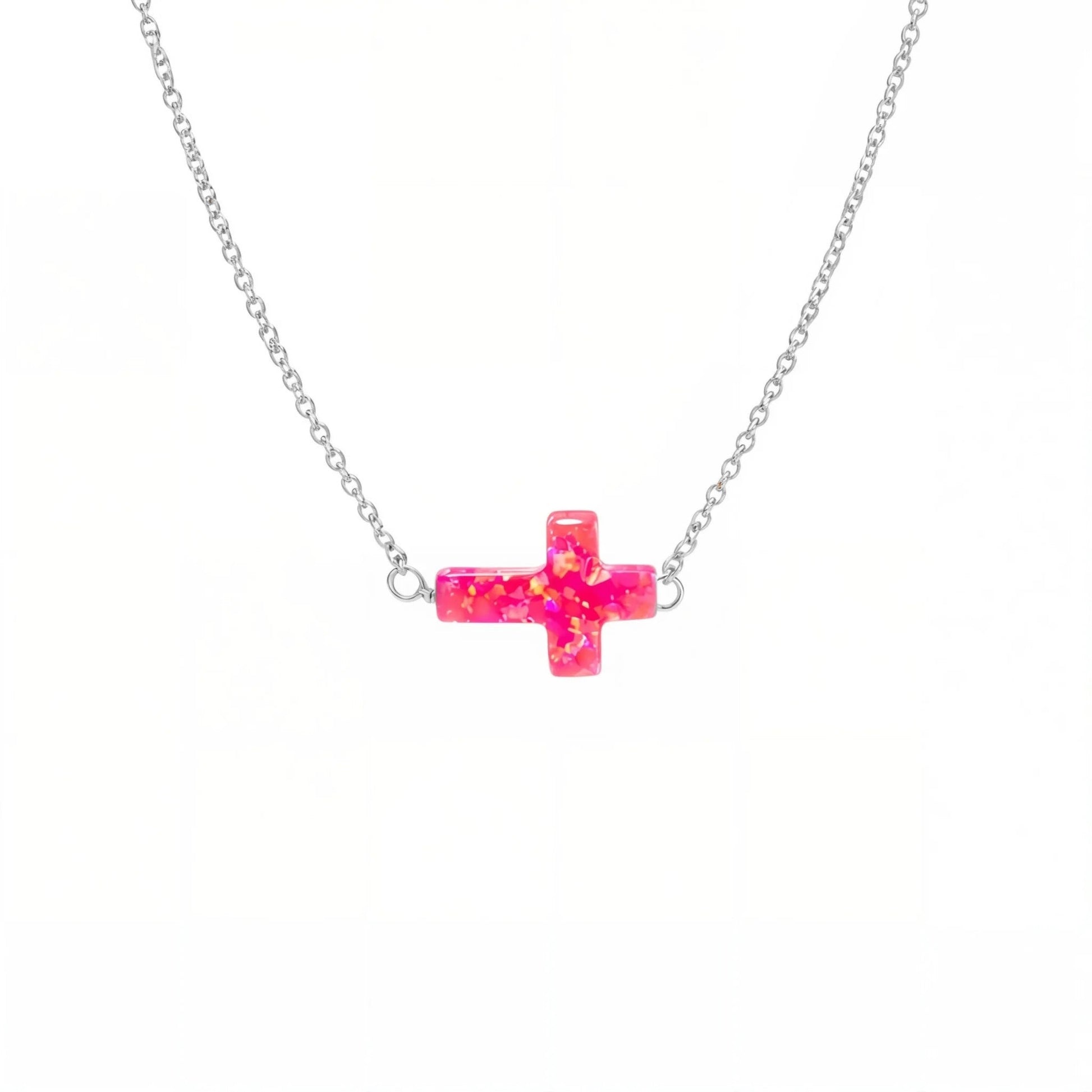 Horizontal Cross | Opal Elite Chain Necklace - Bara Boheme