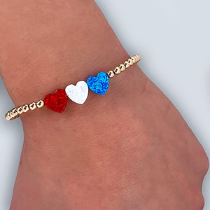 USA Triple Heart Bracelet