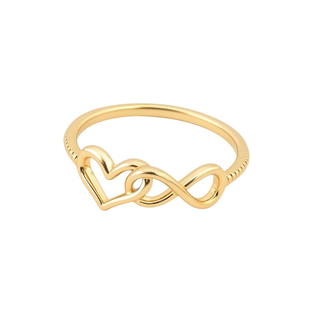 Infinity + Heart | Gold Plated Ring - Bara Boheme