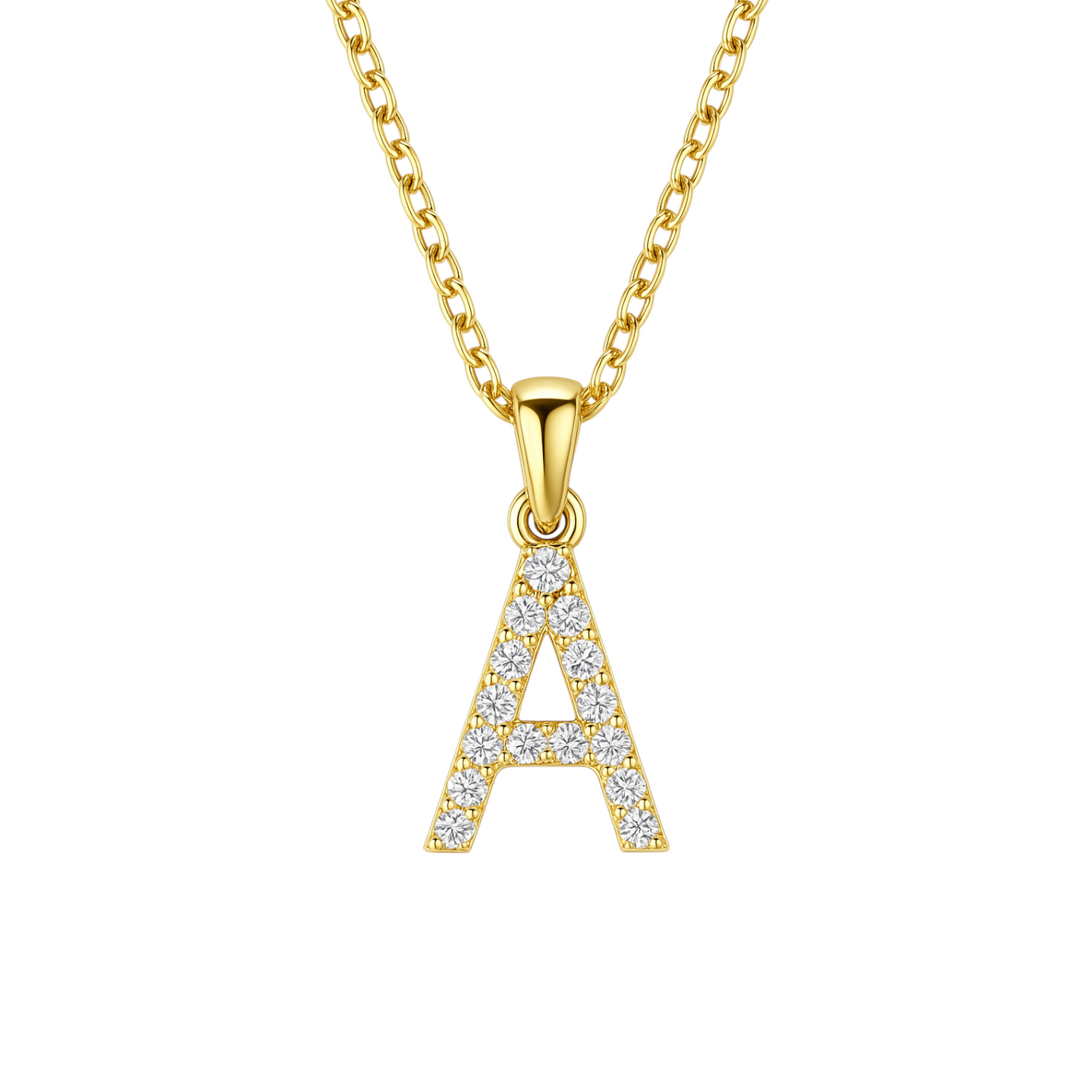 Initials | Pave Gold Plated Necklace