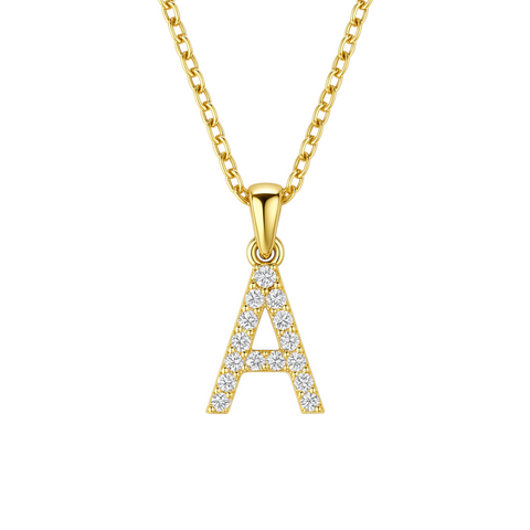 Initials | Pave Gold Plated Necklace