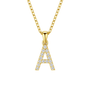 Initials | Pave Gold Plated Necklace - Bara Boheme