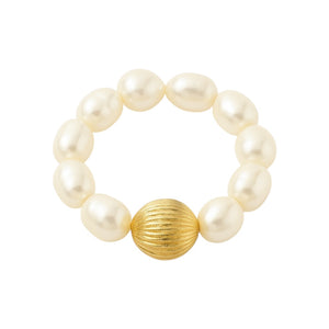 Isabella | Beaded Stretchy Ring with Pearls