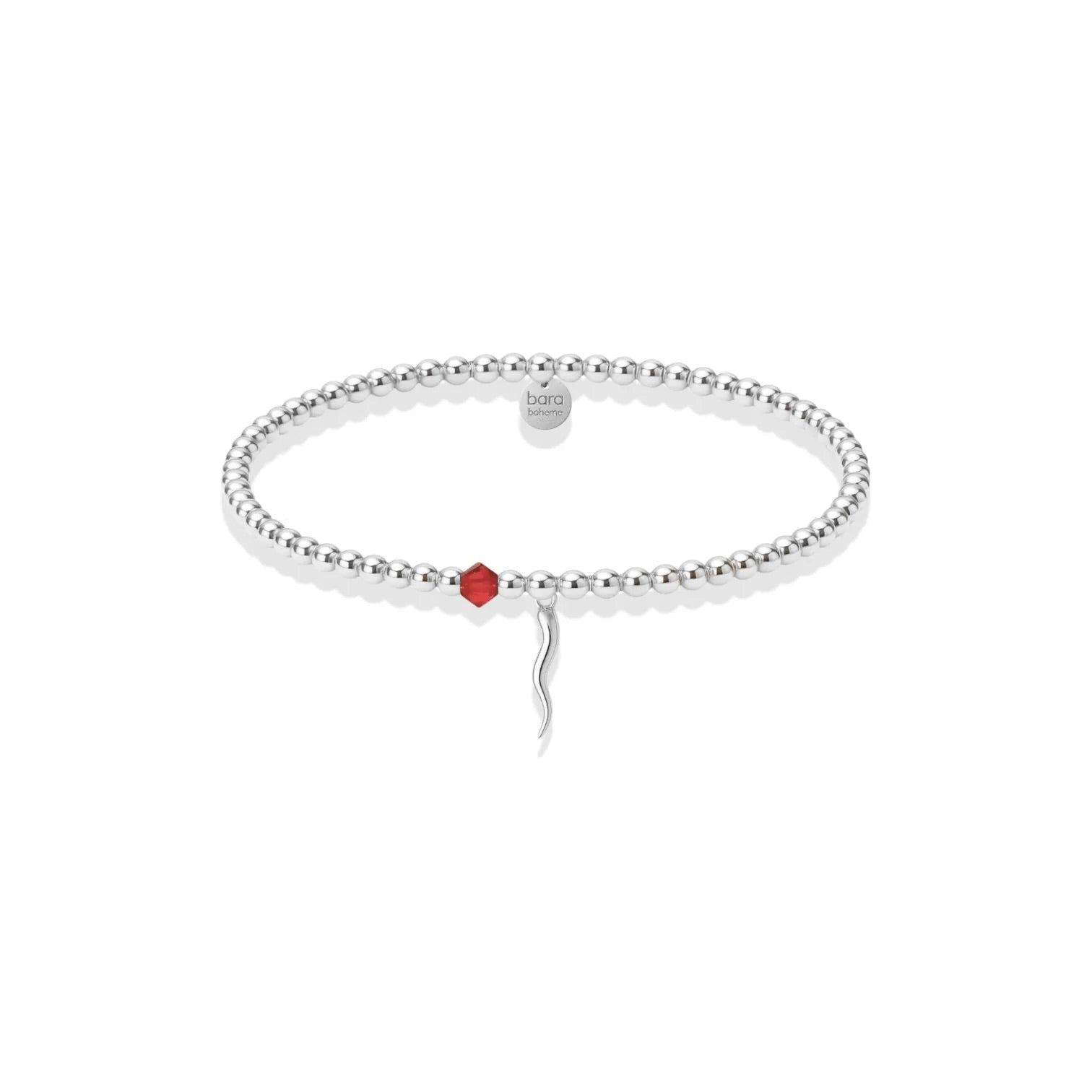Italian Horn x Crystal Beaded Charm Bracelet - Bara Boheme