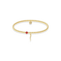 Italian Horn x Crystal Beaded Charm Bracelet - Bara Boheme