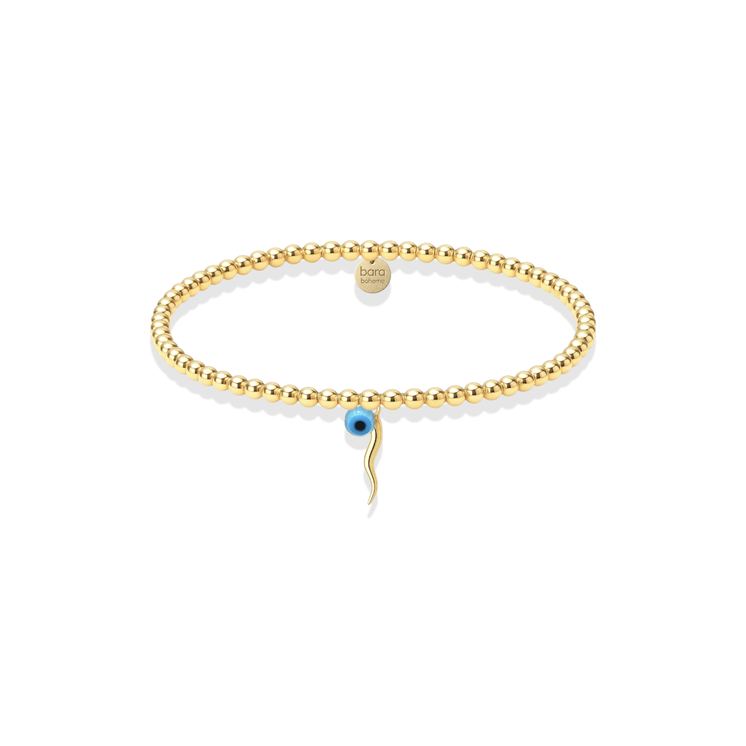 Italian Horn x Eye Beaded Charm Bracelet - Bara Boheme