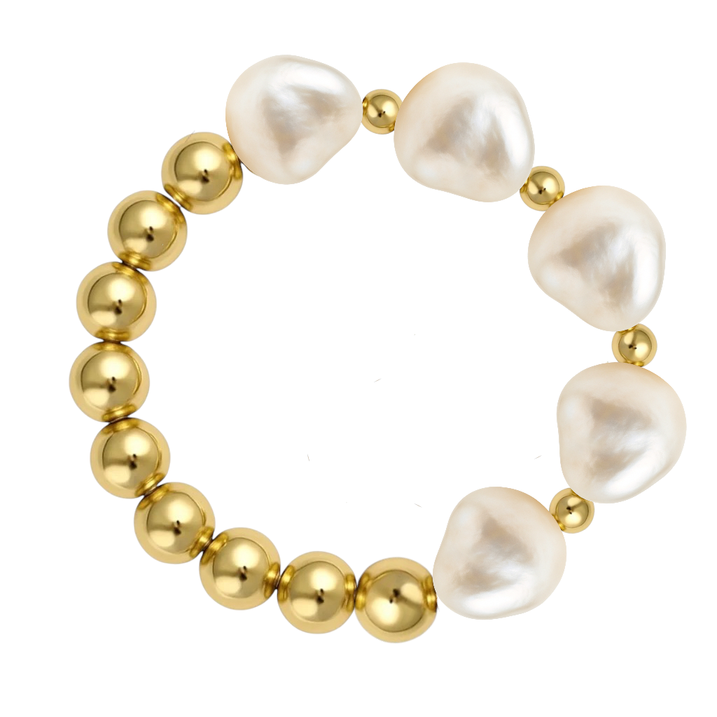 Ivy | Beaded Stretchy Ring with Pearls