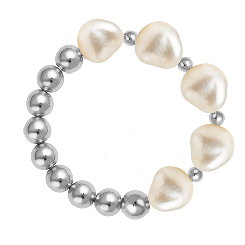 Ivy | Beaded Stretchy Ring with Pearls