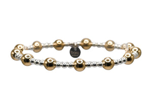 JASMINE 2-Tone | Stretchy Anti-tarnish Gold/Silver Stackable Bracelet