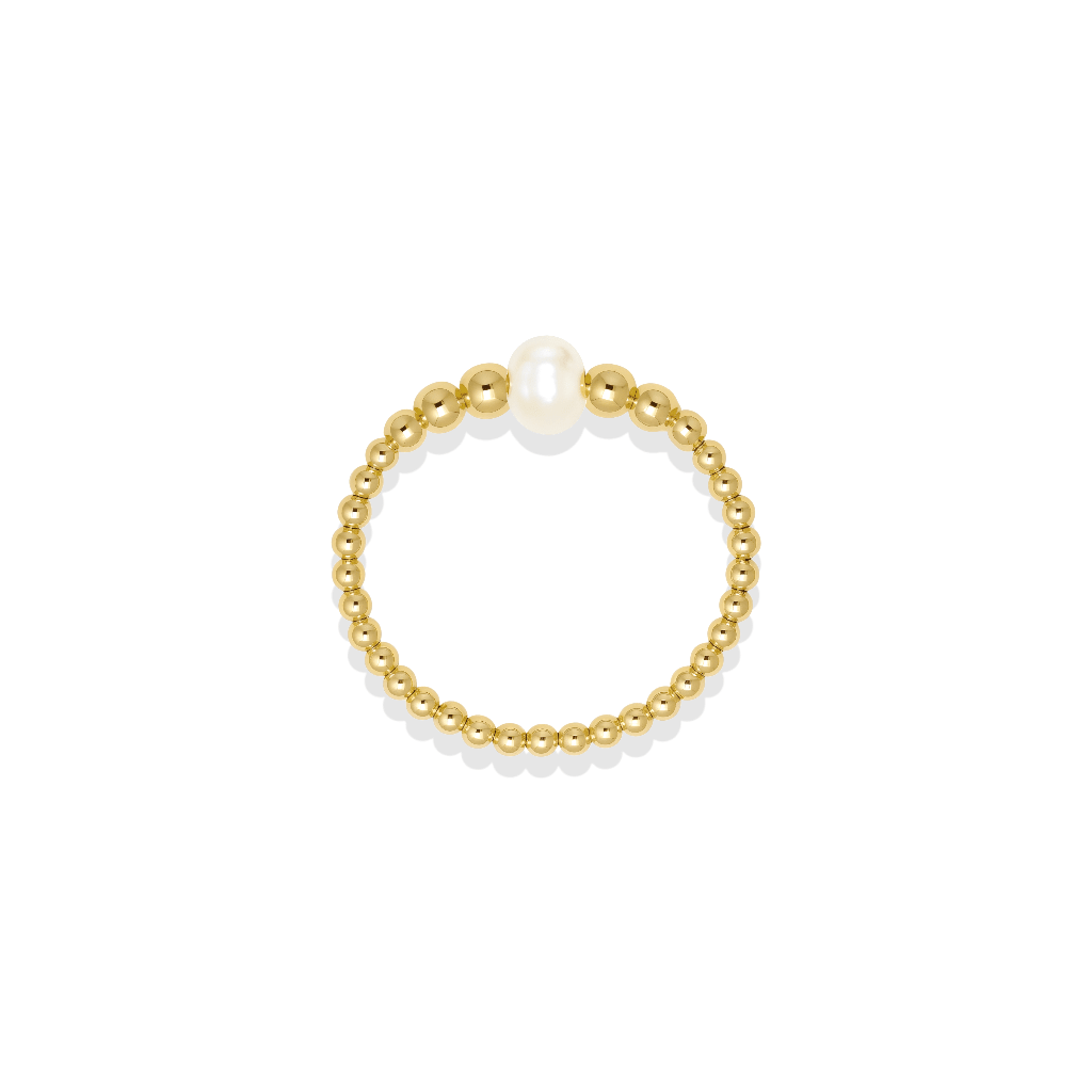 Jenna Pearl Beaded Stretchy Ring - Bara Boheme