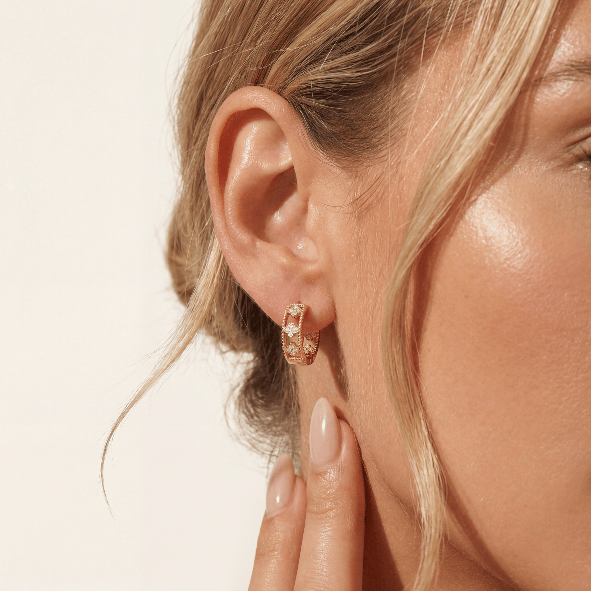 Juniper | Pave Hoop Huggie Earrings - Bara Boheme