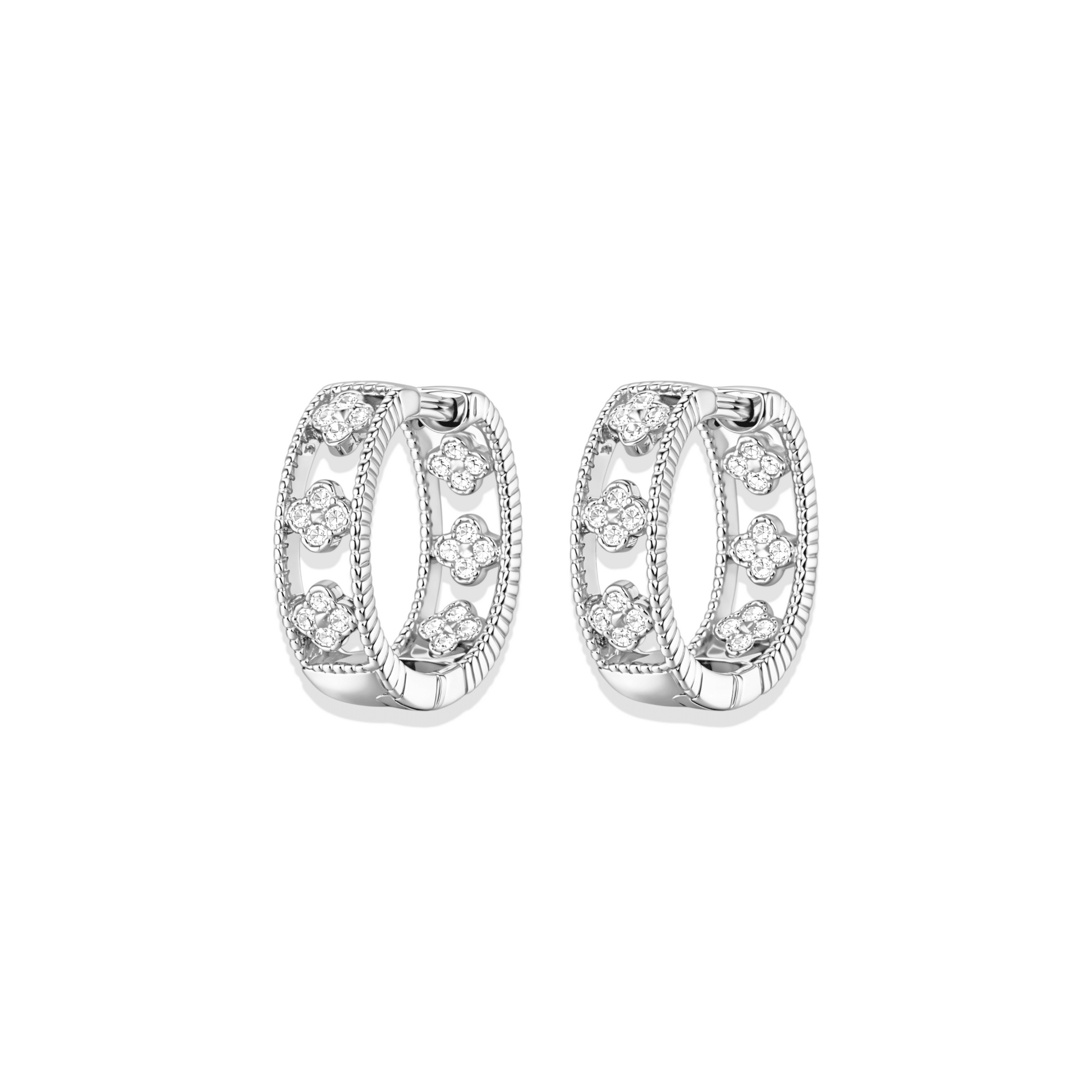 Juniper | Pave Hoop Huggie Earrings - Bara Boheme