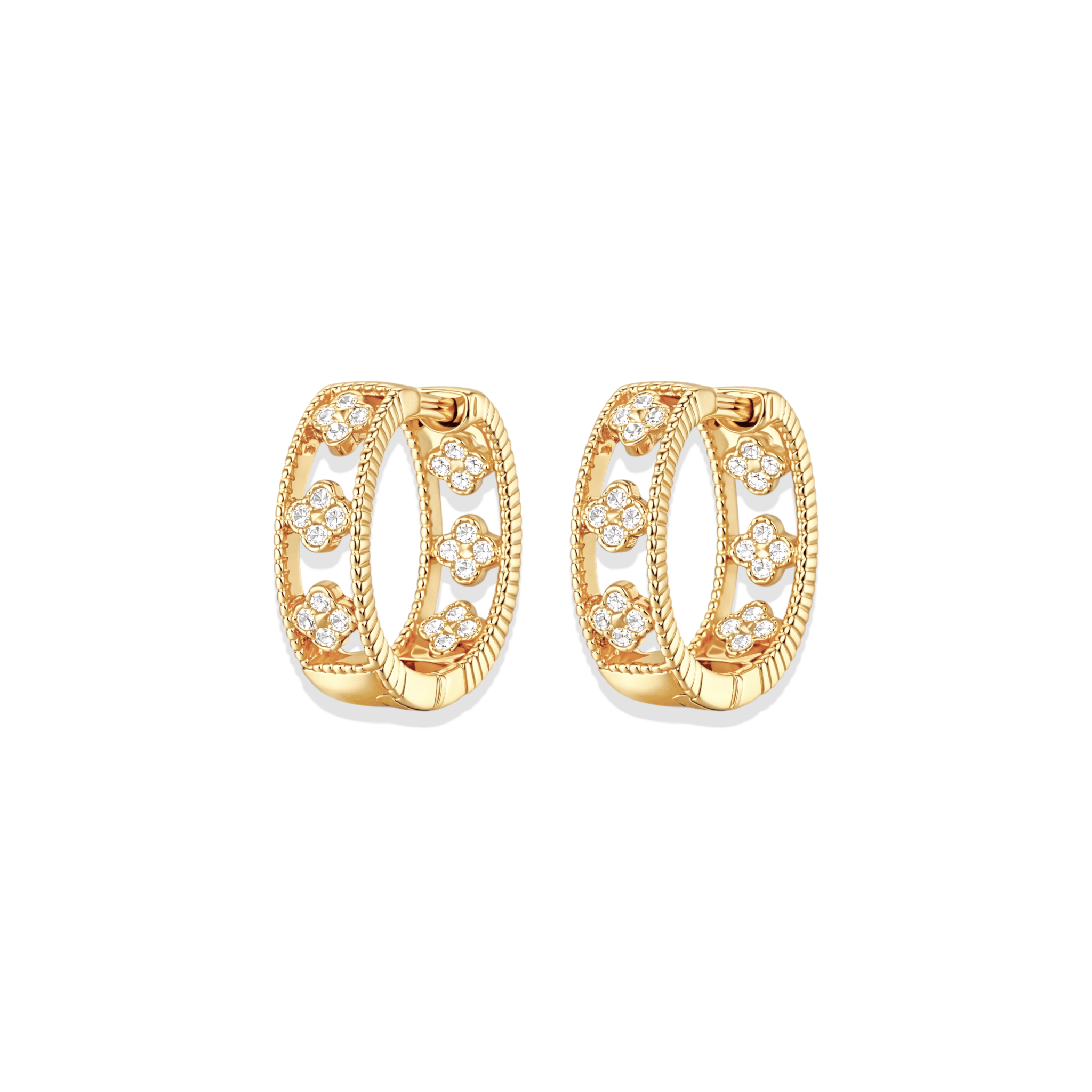 Juniper | Pave Hoop Huggie Earrings - Bara Boheme