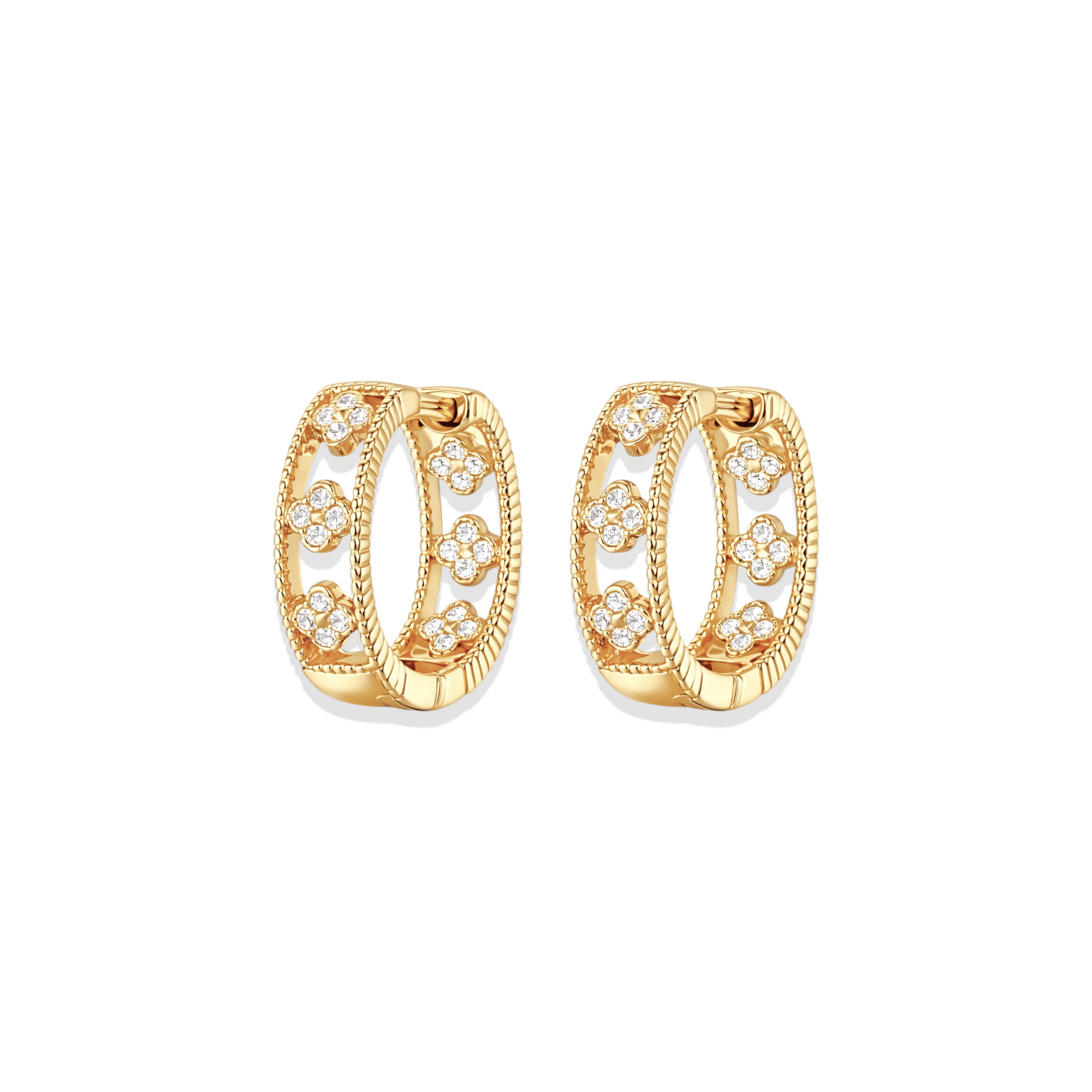 Juniper | Pave Hoop Huggie Earrings - Bara Boheme