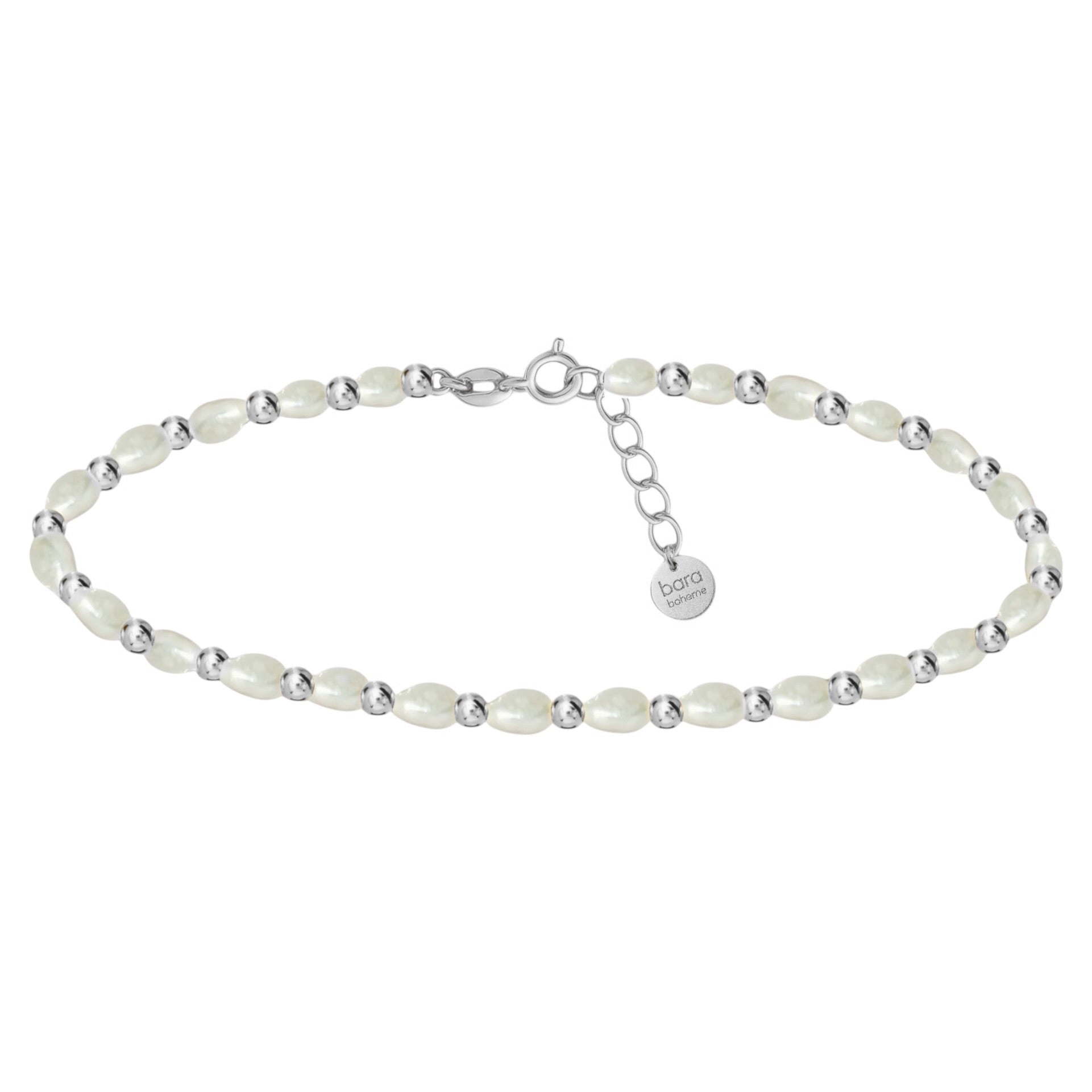 Kennedy | Gold Filled Beaded Anklet with Pearls - Bara Boheme