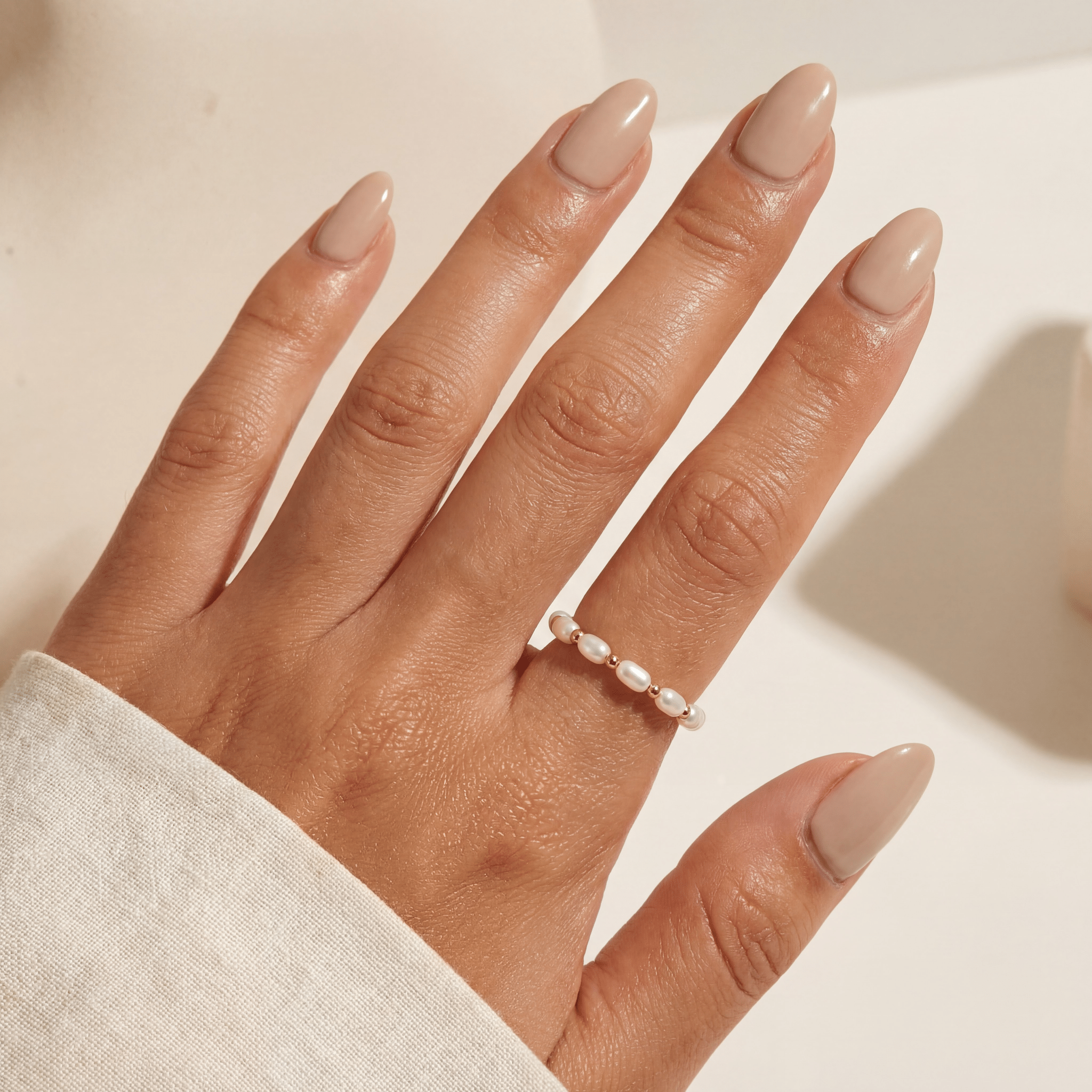 Kennedy Pearl Beaded Stretchy Ring - Bara Boheme