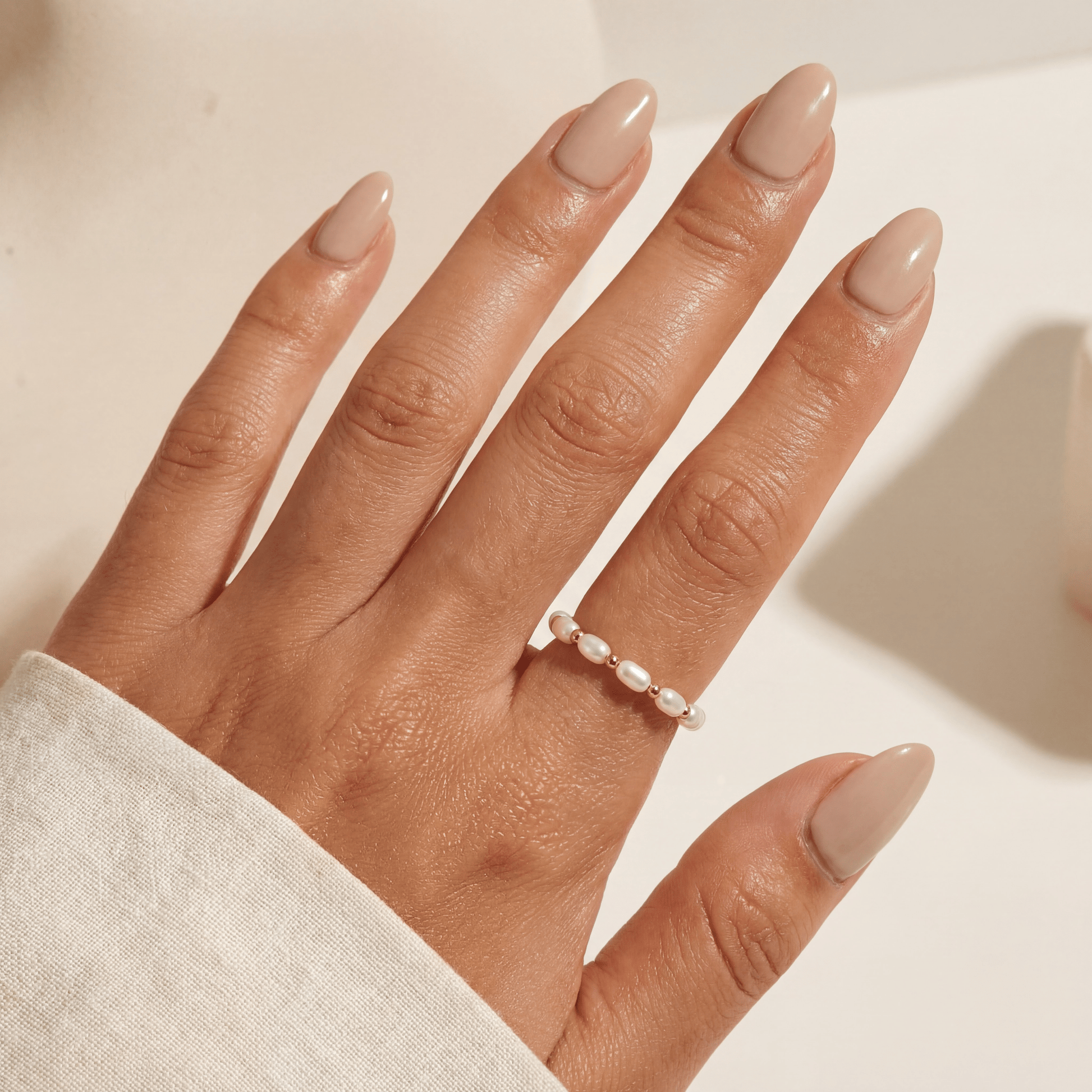 Kennedy Pearl Beaded Stretchy Ring - Bara Boheme