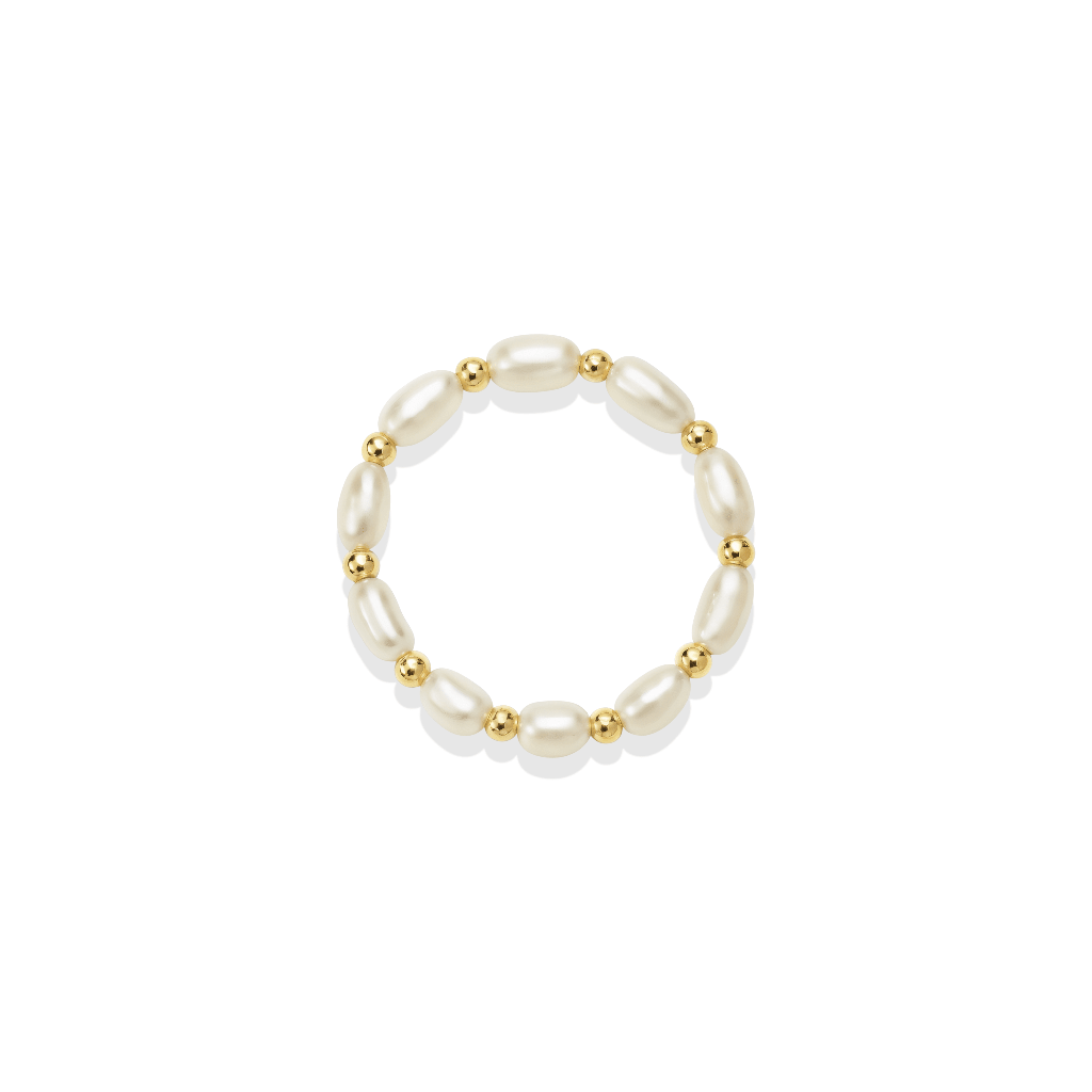 Kennedy Pearl Beaded Stretchy Ring - Bara Boheme
